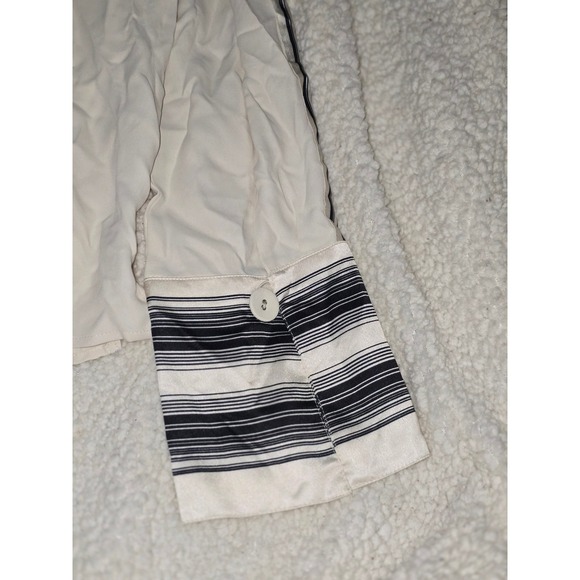 Vince Camuto Blouse Long Sleeve Striped Cuff Casual Top Size S - Picture 5 of 9
